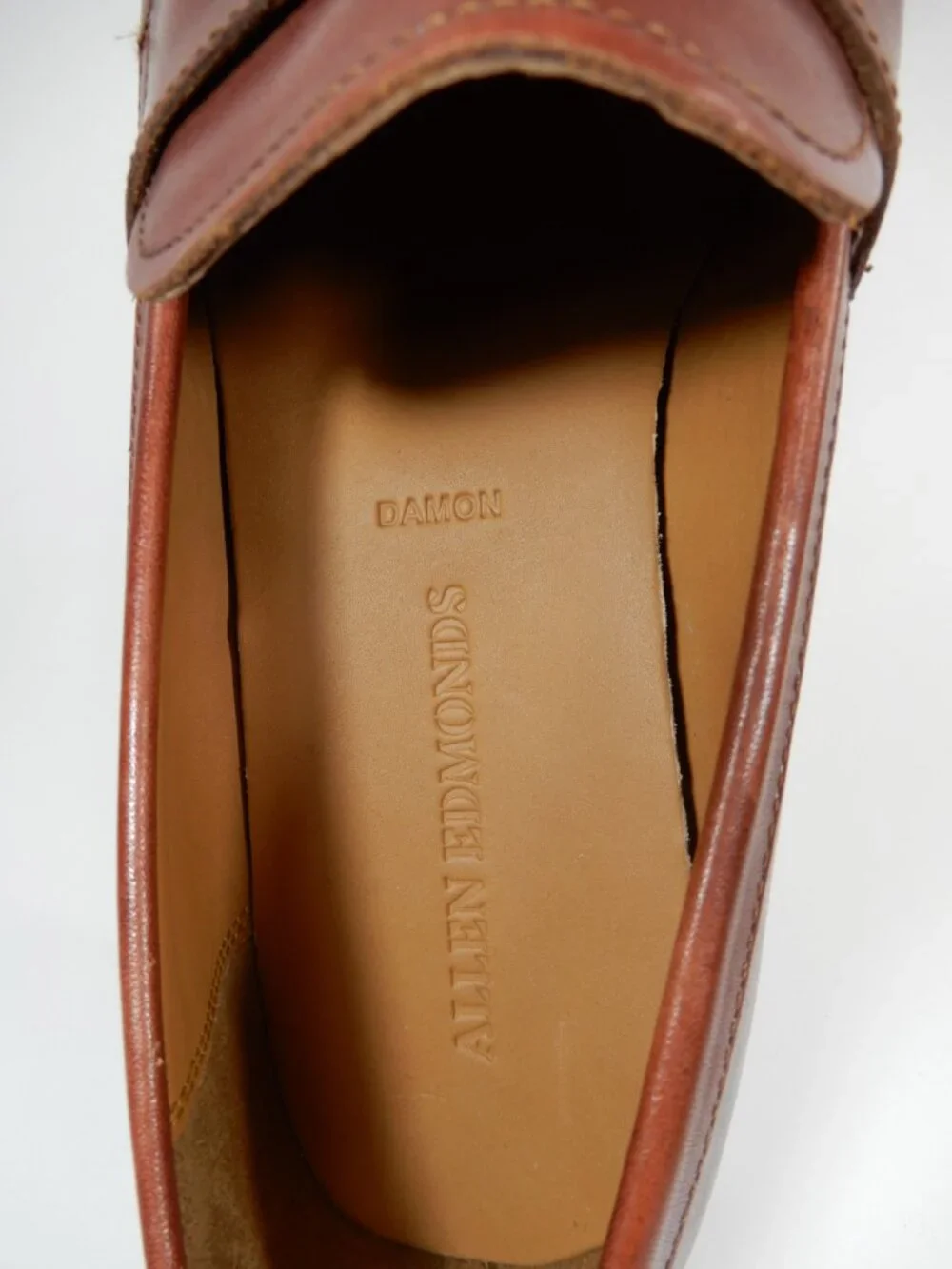 ALLEN EDMONDS Damon Penny Loafers Shoes Men's Size 10 D Chili Brown Leather NEW